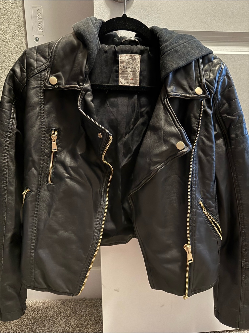 We The Free Black Vegan Leather jacket